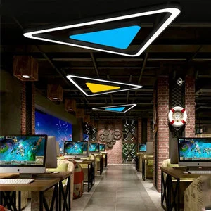 Modern Hanging Lamp Led Triangle Pendant Light Linear Lights for Studio Office Building Shopping Mall Club Project