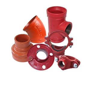 FM Approved High Pressure Fire Fighting Ductile Iron Pipe Fitting Class 150 90 Degree Grooved Elbow CE Certified HETE Brand