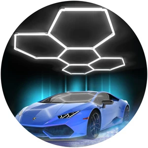 5 Grid Home Honeycomb Car Parking Garage Lights Hex Led Garage Lights Ceiling Hexagon Garage Light for Workshop