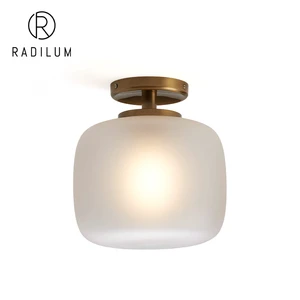 Brass Flush Mount Nordic Modern Hallway Villa Frosted Glass LED Factory Wholesale Crossborder Colombe Burnished Flush Mount