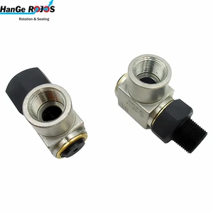 High Pressure 304 Stainless Steel JL Series 90 Degree Rotary Swivel Hydraulic Oil Connector 350 Bar Single-Flow Polished