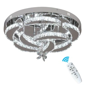Customizable 3 Colors Led Crystal Ceiling Lamp Bedroom Living Room Illumination Apartment Hotel Decorative Lamparas