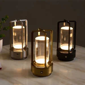 LED Aluminum Table Lamp Rechargeable Portable Touch Indoor Lighting Night Light Bedroom Bedside Restaurant Decorative Desk Lamps