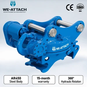 We-Attach WQC06R R Series Hydraulic with Motor for 10-16T Excavators, 360° Rotating High Flow Double Lock Rotating Quick Coupler