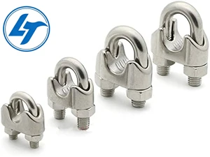 304 Stainless Steel Wire Rope Simple Grip Cable Clamps Caliper U Shape Wire Rope Clamp Thimble