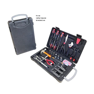 146 Pieces All-in-One Manual Hardware Tool Kit High Quality Carbon Steel Professional Hand Tool Set in Molded Storage Case