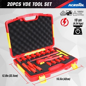 21PCS VDE 1000V Insulated Tool Kit Professional CR-V Electrician Hand Tools IEC60900 Certified for Electrical Maintenance OEM