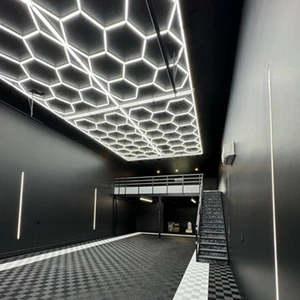 SUEZ Free Design LED Tunnel Light Hexagonal LED Garage Lighting for Car Workshop Office & Hotel