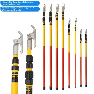 High Voltage Fiberglass Insulated Hot Stick TY-4J-6M 220kV Rated Extendable Telescopic Design Aluminum Alloy Head Customizable