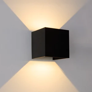 Modern Design up and Down Square Beam Angle Adjustable 7W 12W LED Wall Sconce Outdoor LED Wall Lamp