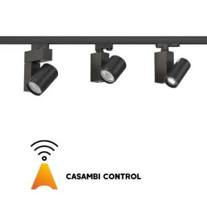 Modern Motorized COB LED Track Lights Rail System 10-50 Zoom Beam Angle 2700K-6500K Color Temperature High CRI 95 Commercial Use