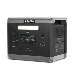 SolarPlay 2400W Portable Power Station 2160Wh LiFePO4 Battery, 1.5H Fast Charge, UPS, 14 Ports, Solar Generator