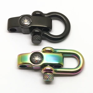 Custom LOGO Stainless Steel Adjustable D Shackles for DIY Bracelets Jewelry Findings & Components