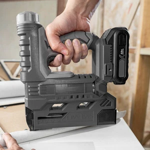 20V Battery Powered 2 in 1 Brad Nailer Staple Gun Electric Nail Gun with LED Light