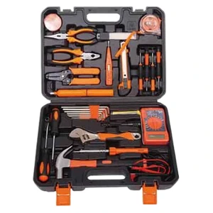 XTXS BYD-37 Stainless Steel Electrician Tool Kit with Hard Case Hand Operated DIY Electrical Repair Set