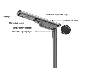 IP66 Outdoor Waterproof Solar Cell Lamp All in One 100W 50W 120W Motion Sensor Led Solar Street Light