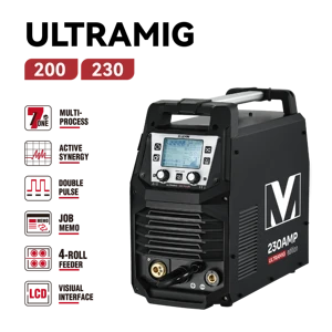LEVIN Synergic Double Pulse MIG Welder 230A 4-Roll Feeder Professional Aluminum & Stainless Steel 7-in-1 Digital Welding Machine