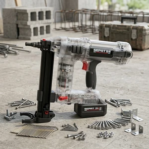 Rechargeable SEPAT 20V Brushless Motor 1.5AH Battery Concrete Cordless Nail Gun Adjustable Fastening Depth Construction DIY