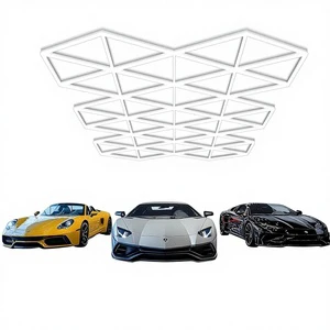 Triangle LED Garage Ceiling Light 71 Pack Hexagonal Honeycomb Design 710W 78100LM Super Bright Aluminum IP20 for Warehouse