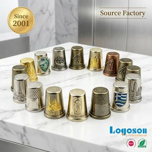 Wholesale Bulk CustomTravel Souvenirs Sewing Thimbles Multi Design Brass Sliver Premium Collector Thimble for Sewing Gifts