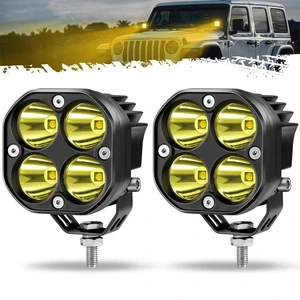 New Arrival square 4LEDs Reflection Cup External Auxiliary LED Motorcycle Spotlights Fog Lamp for Truck Jeep Off-road