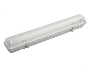 2x36W IP65 LED Tri-Proof Light Fixture Weatherproof Vapor Tight Double Fluorescent Indoor Lighting for Industrial Warehouse