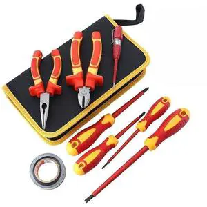 Special Tool Kit for Electricians 9 Piece Magnetic Bit Kit Insulated Electrician Screwdriver Tool Set A1 Carton OEM Hard Case