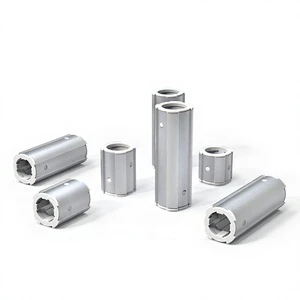 Third-generation 28mm Linear Rod Lean Pipe Aluminum Alloy Tube Connector Female Connection Natural Color Oxidation Straight