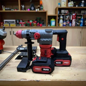 168V Cordless Portable High-Power Electric Hammer Pick Four Hole Chisel Drill SDS-PLUS Shank Lithium-Ion Dual-Function for