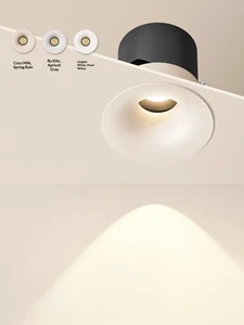 LED Small Hill Frameless Curved Spotlights, Vintage Style, COB Spotlights for Hallways and Living Rooms