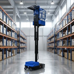 EVERLIFT Mini Full Electric Material Order Picker Forklift 300kg Load 3000mm Lift Height Dual Foot Pedal Safety Protection