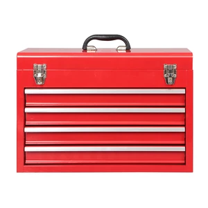 Red Cheap Waterproof Portable Steel Stackable Lightweight Dustproof 6-Compartment 10-20L Tool Box