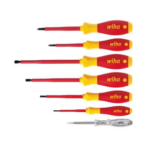 WI00834 7-Piece Insulated Electrician Tool Set Slotted/Phillips Screwdrivers Voltage Tester Pen for Home Use