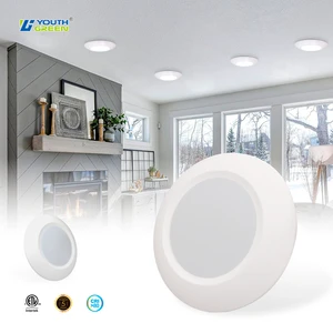 ETL Rated 6IN Indoor Outdoor Low Profile Surface Mounted LED Ceiling Light 120VAC 1000LM 15W 5CCT Eaves Corridor LED Disk Light