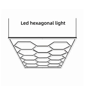 720W Portable Hexagonal Honeycomb LED Workshop Garage Office Lights-IP55 Rated 3-Year Warranty 14 Lamp Heads Dimmable