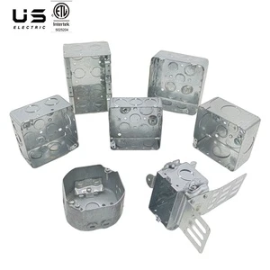 CETL Canada Electrical Metallic Switch Boxes Silver Square Knockouts Drawn Junction Box IP65 Waterproof Utility Steel Welded Box