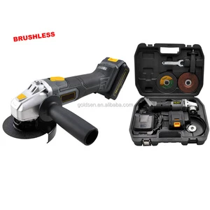 TOLHIT Portable Battery Powered Industrial Electric Brushless Cordless Angle Grinder 20v 3.0Ah 125mm Grinding Disc
