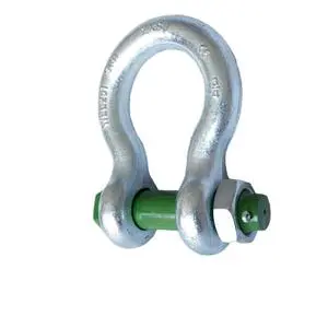 American G-2130 Drop Forged Bow Shackle 6:1 Safety Factor Anti-Rust for Lifting & Securing Mining Galvanized Surface Treatment