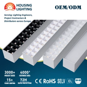 Led Suspended Rectangular Linear Lighting 36W 60W Commercial Wireless Control Grille Linear Light for Shopping Mall Supermarket