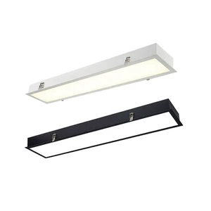 Embedded Grille Long Strip LED SMD2835 Modern Iron Shell Concealed Hotel Recessed Linear Light Washing Wall Tube Spotlight