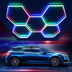 Etop-Manufacturer RGB Five Grids Hexagon Cellular Without the Outer Frame Garage Honeycomb Lights