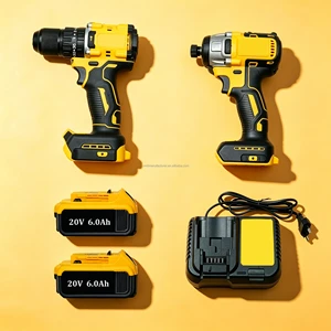 Heavy Duty 20V XR Cordless Brushless Drill Impact Driver Kit With Dual 6.0Ah Lithium Battery and Fast Charger