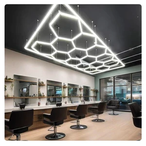 110~220V Care Workshop Clothing Store Barber Shop Boarder Car Beauty Build Hexagonal Led Light For Garage