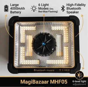 Portable 2-in-1 Solar Light Work Light Speaker High Brightness RGB IP66 Rechargeable Touch for Control Adjustable for