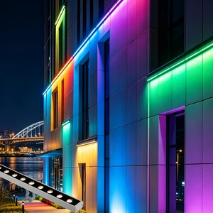24V Outdoor IP65 Waterproof RGB 7 Color LED Wall Washer Contour Light for Building Exterior Wedding Decorative Lights