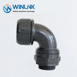 Winlink 90 Degree PA Nylon Corrugated Tube Connector Rotary Joint Pipe Fittings Elbow Black High Quality for Robot Pipeline