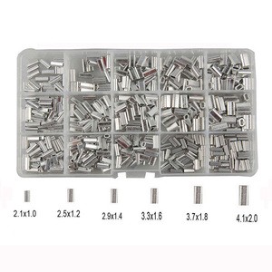500pcs/box Aluminum Alloy Crimp Sleeves Set 1.0mm-2.0mm Aluminum Tubes Sleeve Fishing Tackle Set