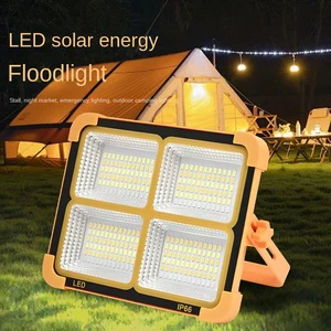 Solar LED Flood Light Garden Camping Super Bright IP66 Waterproof CE Certified Remote Control Emergency Light