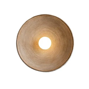 Keehome Retro White Resin Echoed Grooves Handcrafted Dome Circles Concentric Ceiling Wall Light Annual Ring Wall Lamp