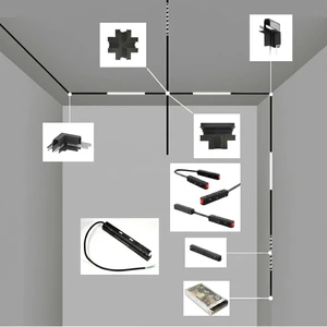 48V Magnetic LED Track Lighting Recessed Linear Rail System Dimmable COB for Indoor Commercial Ceiling Spot Light